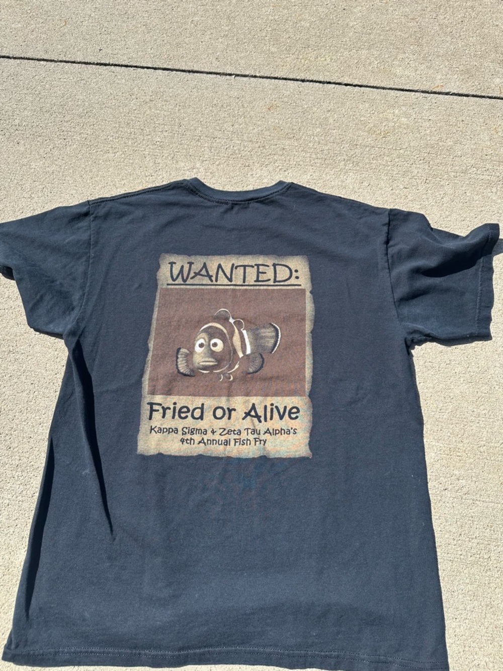 Novelty 'Wanted: Fried or Alive' Graphic Tee in Black
